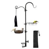 ERYTLLY Deck Hook Bird Feeder Pole Bird Feeder Porch Multi Hook Bird Feeding Station Kit Multi Feeder Hanging Kit Premium Bird Bath for Attracting Wild Birds Bird Feeder Planter Hanger