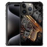 CARLOCA for iPhone 16 Pro Max Case,Gold USA Money Pattern Ultra Protection Shockproof Soft Silicone TPU Non Slip Back for iPhone 16 Pro Max