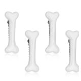 Mabor 4Pcs Bone Hair Clip White Bones Hairpins for Women Girls Hair Accessories for Halloween Cosplay Costume Party Daily Wear Hair Pins for Kids White Dog Bone Alligator Clips