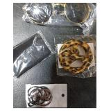 Hicarer Hippie Costume Set Include Sunglasses, Headband, Peace Sign Necklace and Earring (Bohemian Brown Style)