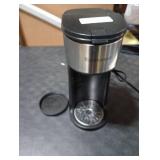 Ranbomer K Cup Coffee Maker, Single Serve coffee machine or Ground Coffee Machine 2 in 1, 6 to 14 Oz Brew Sizes, Mini One Cup Coffee Maker with Self cleaning Function, Fits Travel Mug (Black)