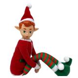 The Original Elf 12 Plush Christmas Elf Doll Poseable Shelf Sitter with Flexible Dangling Legs Perfect for Christmas Decorations, Toy Elf for Kids, Mini Elves, and Tree Topper (Boy)
