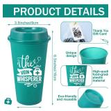 Jinei 30 Pack Nurse Appreciation Gifts 16 oz Plastic Tumblers Bulk Thank You Coffee Cups Reusable Water Bottle with Cards and Bags for Nurse Women Holiday Gifts(Lovely,Vibrant)