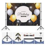 Backdrop Stand 10x7.5ft, Height Adjustable and Width Adjustable Backdrop Stand, Back Drop Stand for Balloon Arch, Photo, Parties
