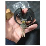 DAYGOS Outdoor Padlock for Storage Unit, Waterproof Stainless Steel Disc Lock with Rubber Bumper for Sheds,Gate and Fence, Heavy Duty Discus Keyed Pad Lock (3/8-Inch Shackle)