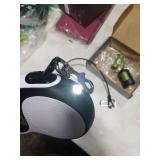 26Ft Retractable Dog Leash - for Dog Up to 110lbs, Tangle Free Walking Leash with Chew Proof Cable | LED Light | Dispenser | Poop Bags, Quick Lock Braking & Non-Slip Handle (White)