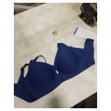 MOEOZLLO Wireless Bras for Women Seamless No Underwire Water Bra Push Up Full Coverage Supportive T Shirt Everyday Bras-Blue,L