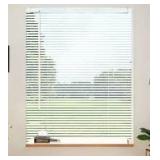 Cordless Vinyl Mini L Blinds 47 W x 48 H With 1in Slat, White