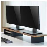 Wooden Monitor Stand Riser - Walnut and Black