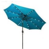 Solar LED Patio Umbrella 9ft Cerulean