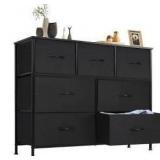 7-Drawer Fabric Dresser Storage Chest, Black