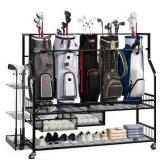 Garage Storage Rack With Wheels, Black