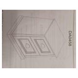 Vertical File Storage Cabinet With 2 Drawers, White With Brown Top