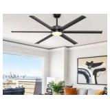 Ohniyou 72in Large Farmhouse Ceiling Fan with Light