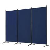 Spurgehom 3 Panel Room Divider Folding Partition Privacy Screens, 102 W X 71 H, Blue