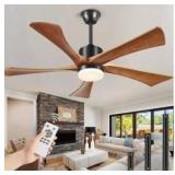 72 Inch Ceiling Fans with Lights and Remote, Walnut Wood