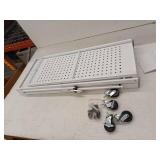 3-Tier Foldable Storage Shelf with Wheels, White