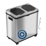 iTouchless 16 Gallon Touchless Trash Can and Recycle Bin Combo