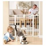 Babelio Baby Gate with Adjustable Cat Door, 29-43 Inch Wide, 36in Tall, White