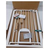 Babelio Baby Gate with Adjustable Cat Door, 29-43 Inch Wide, 36in Tall, White