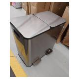 Garvee Large Stainless Steel Double Trash Can with Lid, Step-on, 2 x 40 L