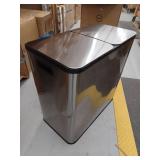 Garvee Large Stainless Steel Double Trash Can with Lid, Step-on, 2 x 40 L