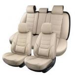 Universal Leather Car Seat Covers Full Set - Beige