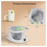 Baby Bath Seat for Babies 6 Months & Up - Bathtub Seats for Babies Sitting Up with Rinse Cup, Non-Slip, Comfortable, Infant Bath Essentials, Gray