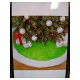 Faux Fur Christmas Tree Skirt Green 30in