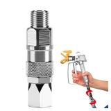 Sprayer Joint 1/4-Inch 360 Degrees Rotate Stainless Steel Airless High Pressure Spray Gun Hose Swivel Joint Connector Accessories for Graco Paint Sprayers Hose