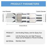 Sprayer Joint 1/4-Inch 360 Degrees Rotate Stainless Steel Airless High Pressure Spray Gun Hose Swivel Joint Connector Accessories for Graco Paint Sprayers Hose
