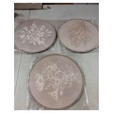 pechpell 6 Pieces Vintage Flower Wall Art, 10.2 Inch Wooden Floral Botanical Pictures Prints Wall Decor, Small Round Boho Living Room Bedroom Kitchen Bathroom Decorations for Home