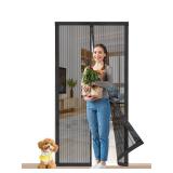 Smartor Magnetic Screen Door Magnetic Closure Fits 36"x82" Doors |Polyester - Retractable Screen Door Mesh| Self Sealing|Hands Free |Keeps Bugs Out|Pet and Kid Friendly-38 Inch x 83 Inch