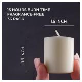 CANDWAX Unscented Ivory Votive Candles Set of 36 - Clean-Burning, Long-Lasting 15 Hour Burn - Ideal for Weddings, Home Decor, Spa, Events - Bulk Value for Versatile Use(Some Candles Are Broken)