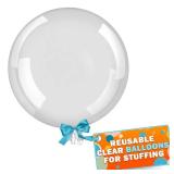 12Pcs Clear Balloons for Stuffing Clear Balloons Bubbles 20 Inch Transparent Helium TPU Glossy Material Extra Large Bubble Design for Wedding Supplies, Birthday Decorations & Bachelorette Parties