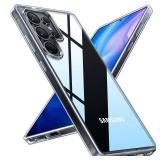 TORRAS Shockproof for Samsung Galaxy S25 Ultra Case, [Non-Yellowing] [12FT Military-Grade Protection] Transparent Slim Case for Samsung S25 Ultra Case, Diamond Clear, Hard, 6.9