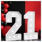 2FT Marquee Numbers 21, Light up Numbers for 21 Birthday Decoration, Large Light Up for 21 Years Old Birthday Party, Anniversary Party Decor Birthday Sign, Pre-Cut Foamboad Mosaic DIY