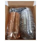 5oz Baking Cups with Lids 50 Pack,LNYZQUS Foil Cupcake Liners Muffin Tins,Disposable Ramekins Pans Muffin Cups Jumbo Cupcake Wrappers Holders for Wedding Party-Champagne