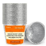 30 Pack BAC407 Grease Bucket Liner Compatible for Traeger Pro Series 575/780, 22/34 Series, Ironwood 650/885 Grills, Grill Accessories Drip Tray Liner
