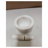 Creative Home Handcrafted Mortar and Pestle Solid Marble Grinder for Spices and Herbs Artisan Carved from Yushan Marble Elegant and Durable for Everyday Cooking, 4 Diam. x 4 H Inch