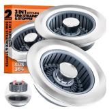Nipoko Sink Drain Strainer - Sink Stopper, 3-in-1 Kitchen Stainless Steel Drain Plug with Anti-Clog Basket, Pop-Up Cover Fits Standard 3-1/2 Openings for Double Bowl Kitchen Sinks