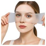 221Pcs Castor Oil Pack Wrap for Face, Castor Oil Patches for Face - Disposable Stretchable Cotton Compress Pads with Breathable Open Hole Design, Facial Wrinkle Relief & Moisturize (Oil Not Included)