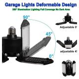 LED Garage Light, 80W 8000 Lumen Ceiling Lights with 3 Adjustable Panels, 6500K Daylight Light Bulb Fixture LED Lights for Garage, Workshop