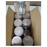 novelinks 8 oz Clear Plastic Jars with Screw-On Lids - BPA-Free Refillable Storage Containers for Slime, Spices, Crafts, Kitchen & Home Organization (16 Pack,Rose Gold)