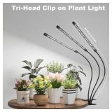 Super Bright Plant Grow Light Clip-on, 6000K Full Spectrum Gooseneck Growing Lamp with White Red Blue LEDs for Indoor Plants, Dimmable, Auto On/Off Timer 4/8/12Hrs, Independent Control Light Bars