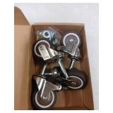 NERILEE 2 Inch Rubber Caster Wheel Set of 4(2 with Brakes & 2 Without) with 5/16" x 1-1/2" (8 x 38mm) Stem Sockets, for Furniture Crib Trolley Dining Car Casters