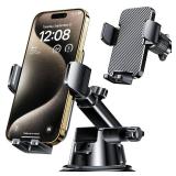 Qifutan Dash Mounted Holders Phone Holders for Your Car Phone Mount for Car Windshield Dashboard Air Vent Universal Desk Mounts Hands Free Automobile Cell Phone Holder Fit for iPhone Smartphone