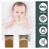 Tourdeus Formula Container to Go, 2300ml Airtight Baby Formula Dispenser with Spoon & Scraper, BPA-Free Travel Formula Holder for Powder, Pop-Top Milk Powder Storage, Large 800g Capacity, Brown