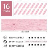16 Pack Light Pink Cheesecloth Table Runner 20 x 120 inch Gauze Table Runners 10 FT Long,Semi Sheer Boho Cheese Cloth Fabric Table Runner Bulk for Wedding,Party,Baby Shower,Bridal Shower Decoration