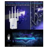 WiFi Extender Internet Booster, Long Range Repeater Wireless Routers Amplifier, Support More Network Devices at Home, Mesh Wi-Fi 80% Faster, 1-Tap Setup